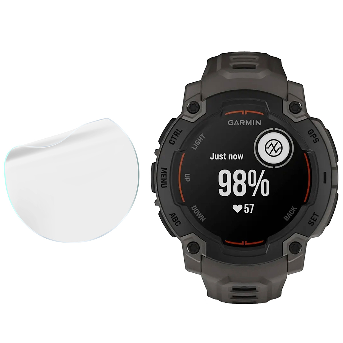 Bizon Glass Watch Hydrogel im Vergleich zum Garmin Instinct E 45 mm!