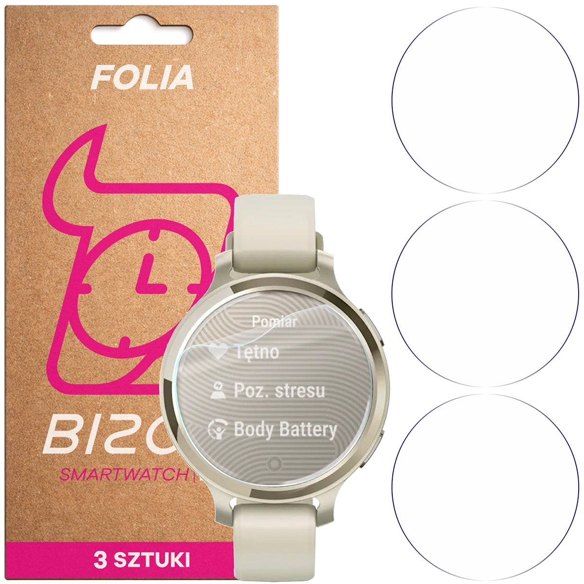 Folia hydrożelowa Bizon Watch Film HydroFlex dla Garmin Lily 2 Active