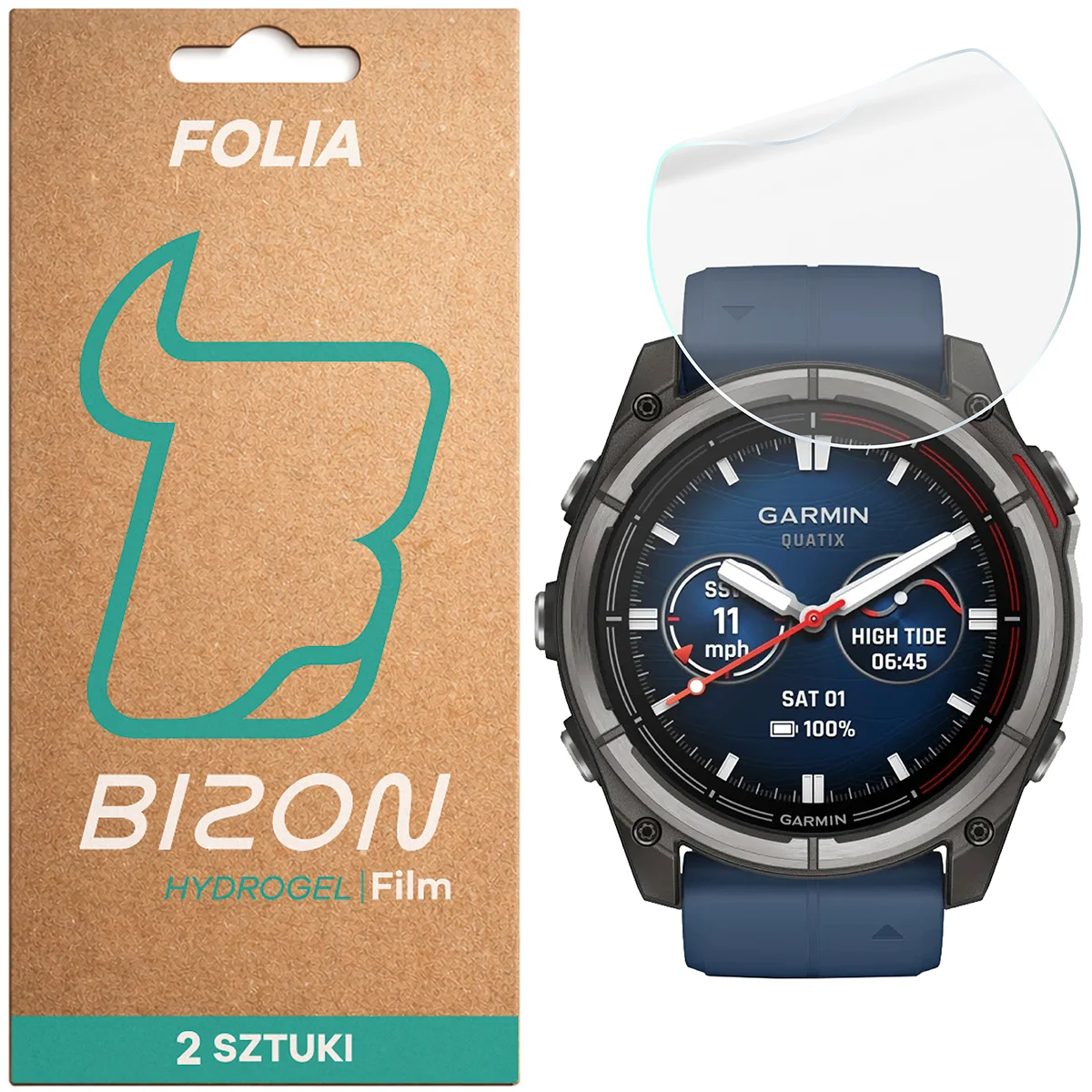 Folia hydrożelowa Bizon Glass Watch Hydrogel dla Garmin Quatix 8 Pro 47 mm!