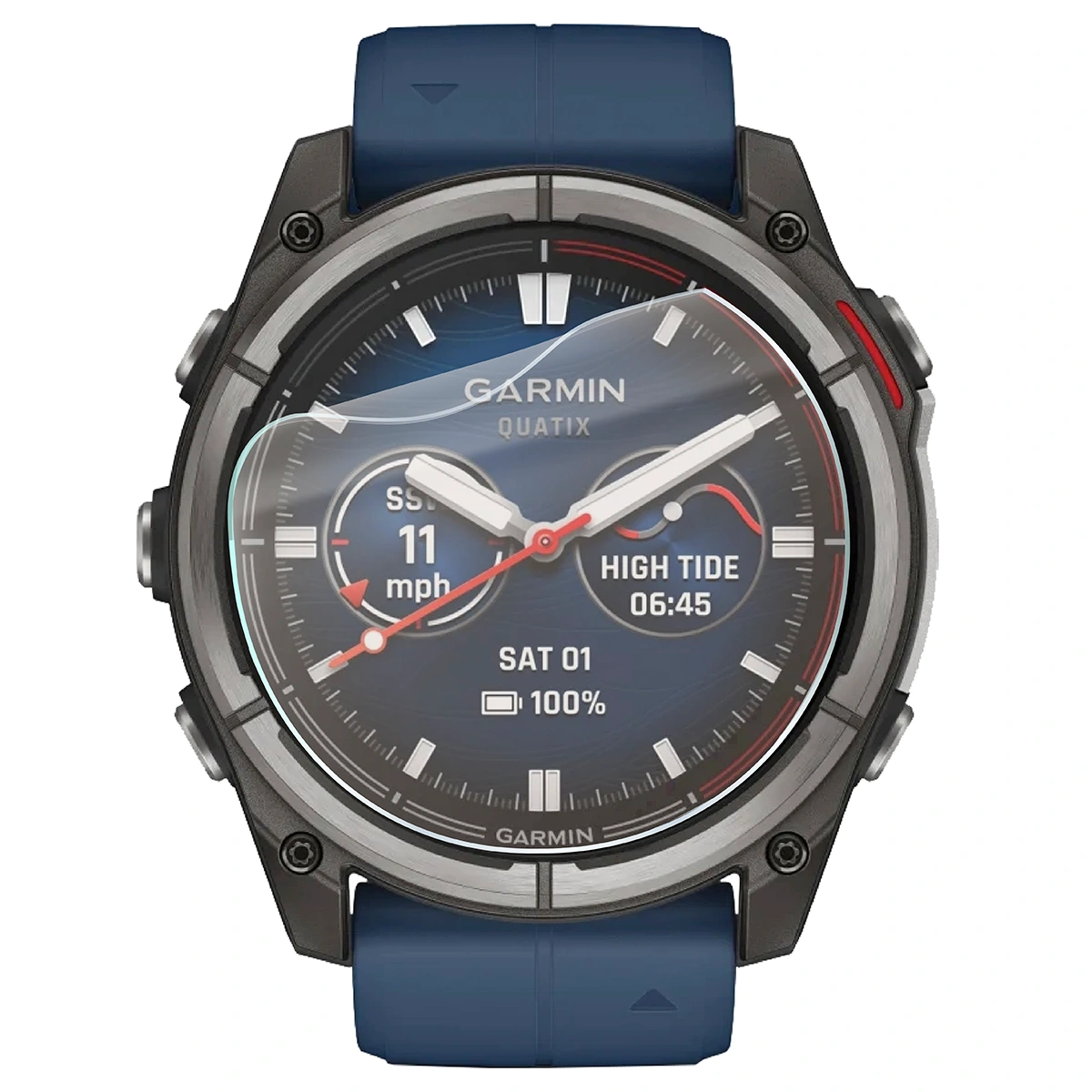 Smartwatch z nałożoną folią ochronną Bizon Watch Film Sun do Garmin Quatix 8 Pro 47 mm
