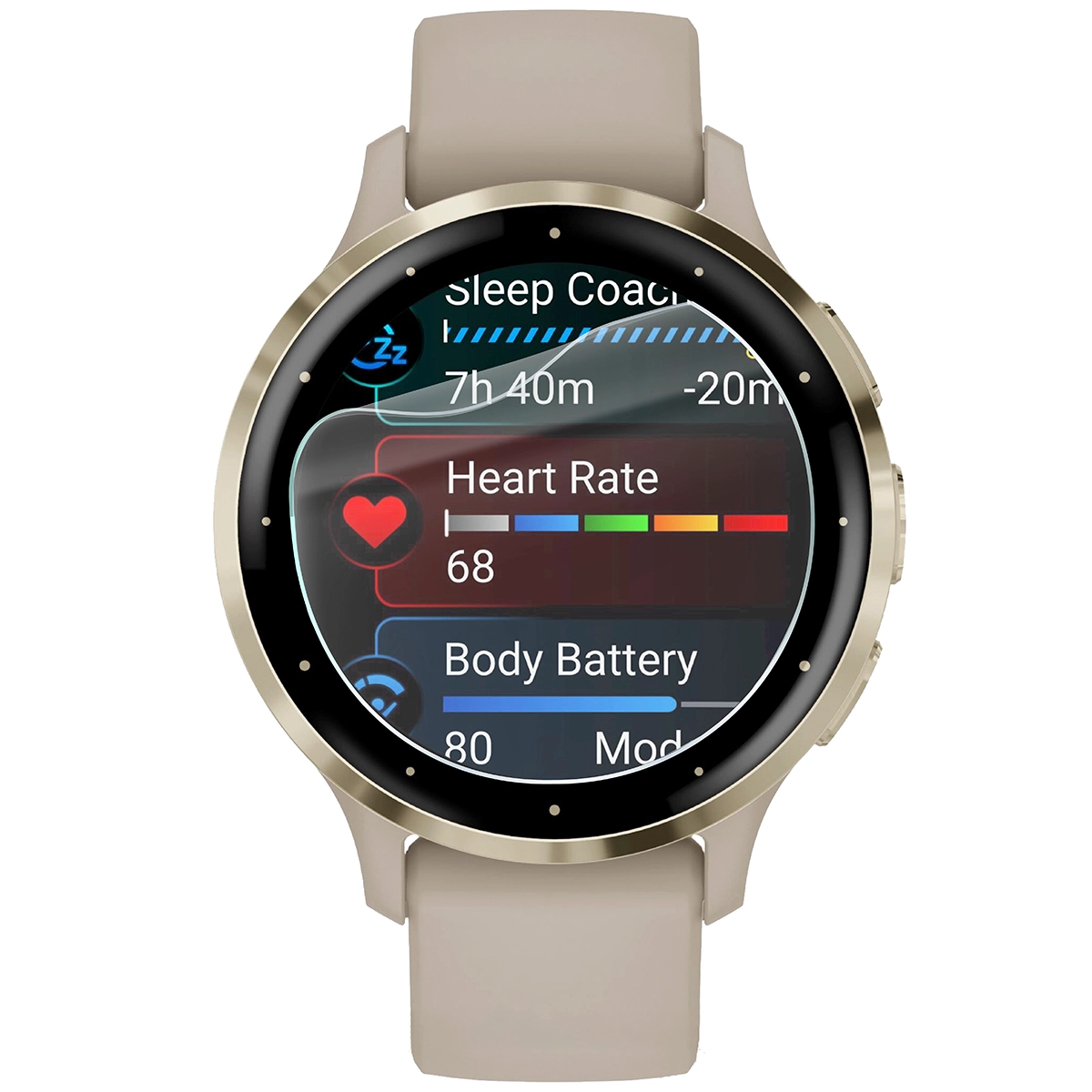 Bison Watch Film HydroFlex for Garmin Venu 3S on the watch