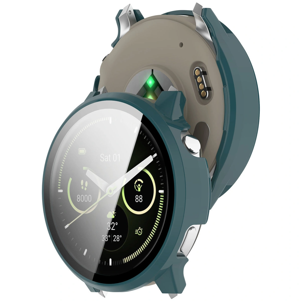 Husă cu sticlă încorporată Bizon Case+Glass Watch pentru Garmin Venu 4 41 mm
