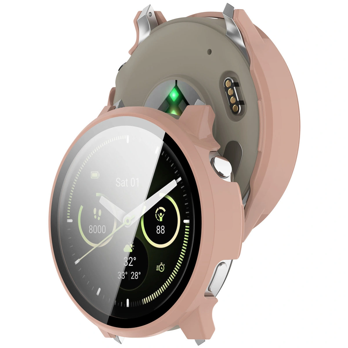 Carcasă cu sticlă integrată Bizon Case+Glass Watch pentru Garmin Venu 4 41 mm