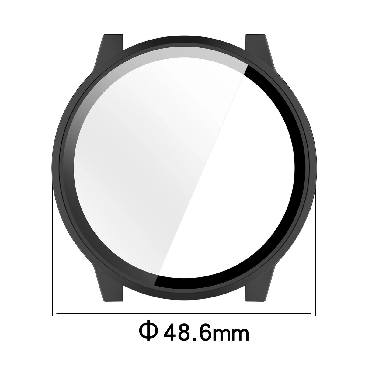 Wymiary etui Bizon Case+Glass Watch do Garmin Venu 4 45 mm