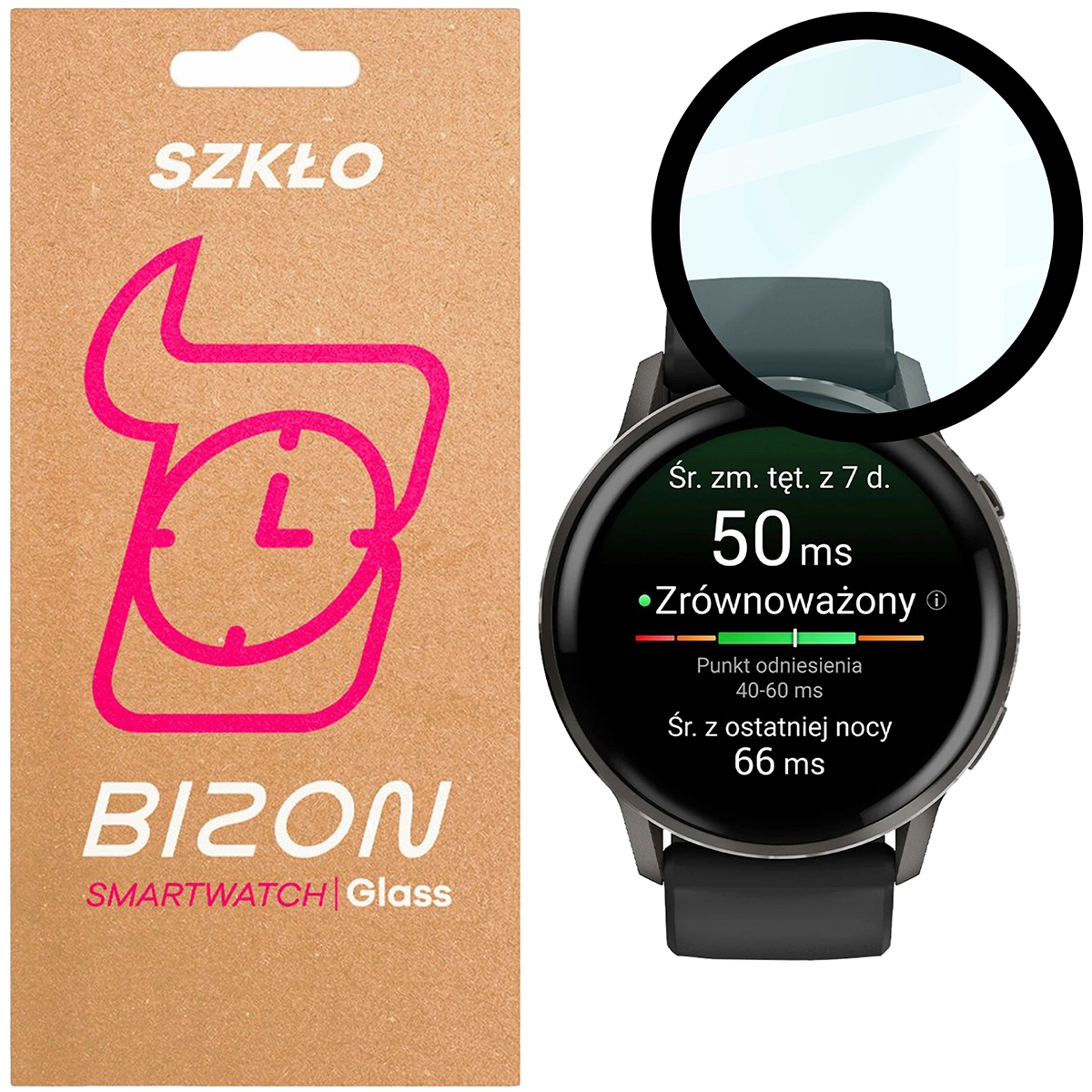 Szkło hybrydowe na smartwatch Bizon Glass Watch Edge dla Garmin Venu 4 45 mm