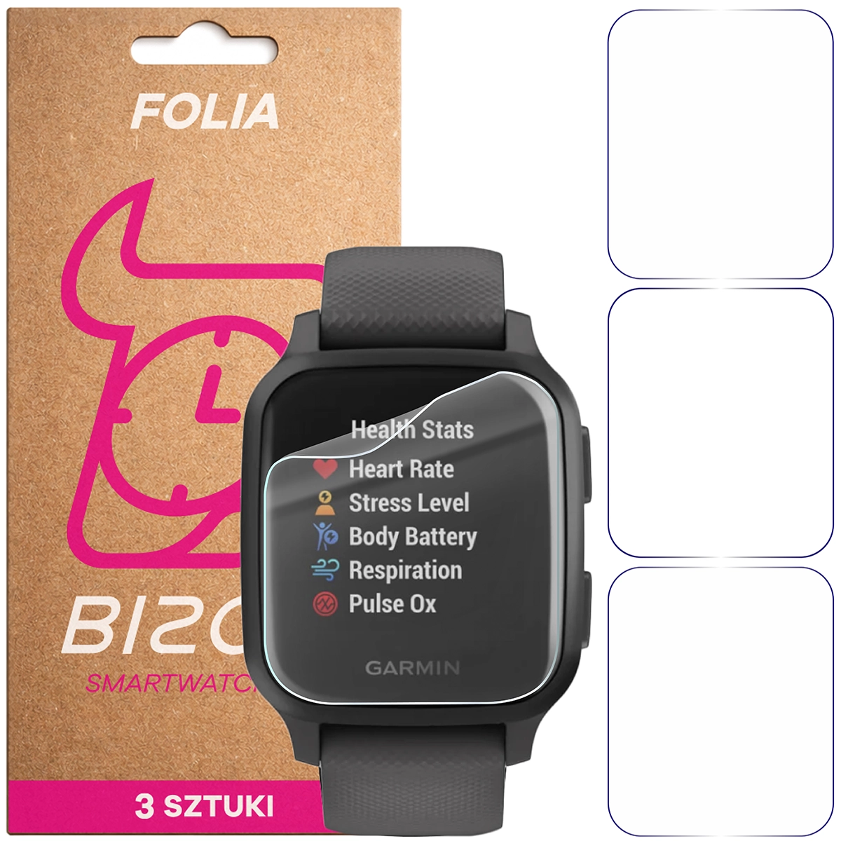 Folia hydrożelowa Bizon Watch Film HydroFlex dla Garmin Venu Sq