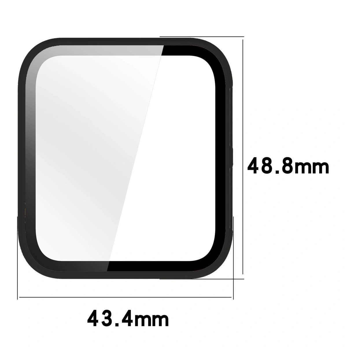 Dimensions of Bizon Case+Glass Watch for Galaxy Watch 8 44 mm