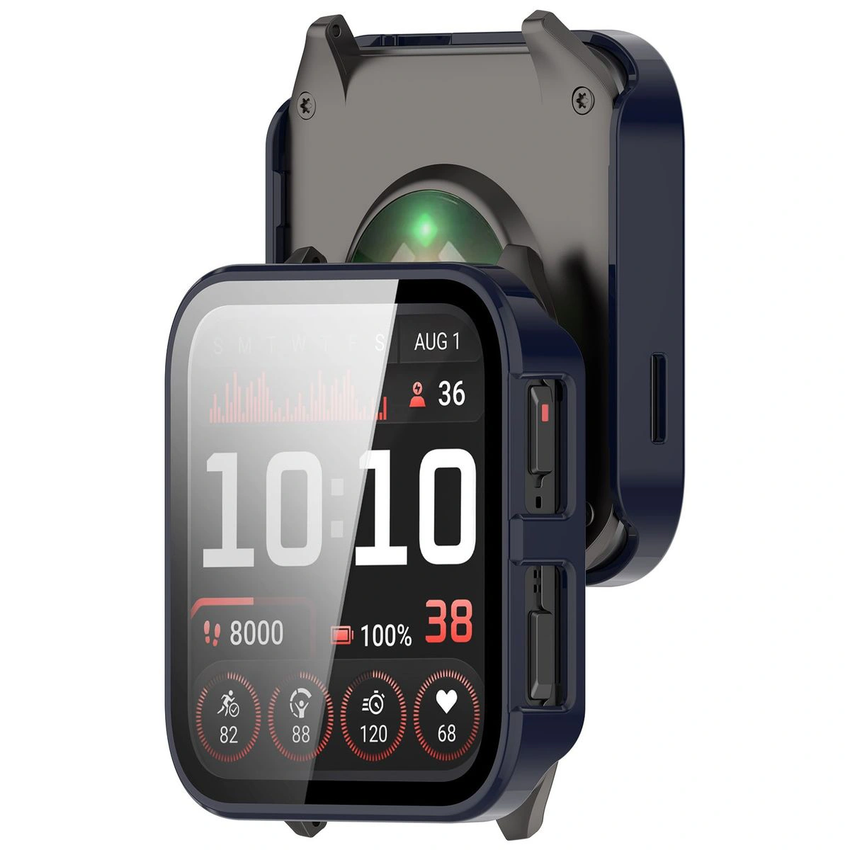 Etui z wbudowanym szkłem Bizon Case+Glass Watch do Galaxy Watch 8 44 mm