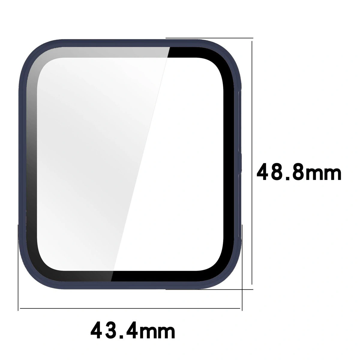 Wymiary etui Bizon Case+Glass Watch do Galaxy Watch 8 44 mm