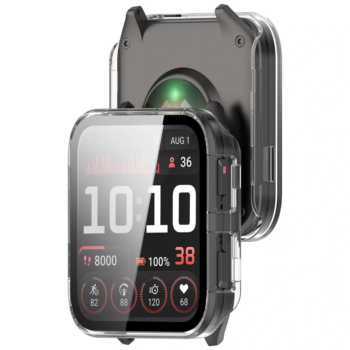 Etui z wbudowanym szkłem Bizon Case+Glass Watch do Galaxy Watch 8 44 mm