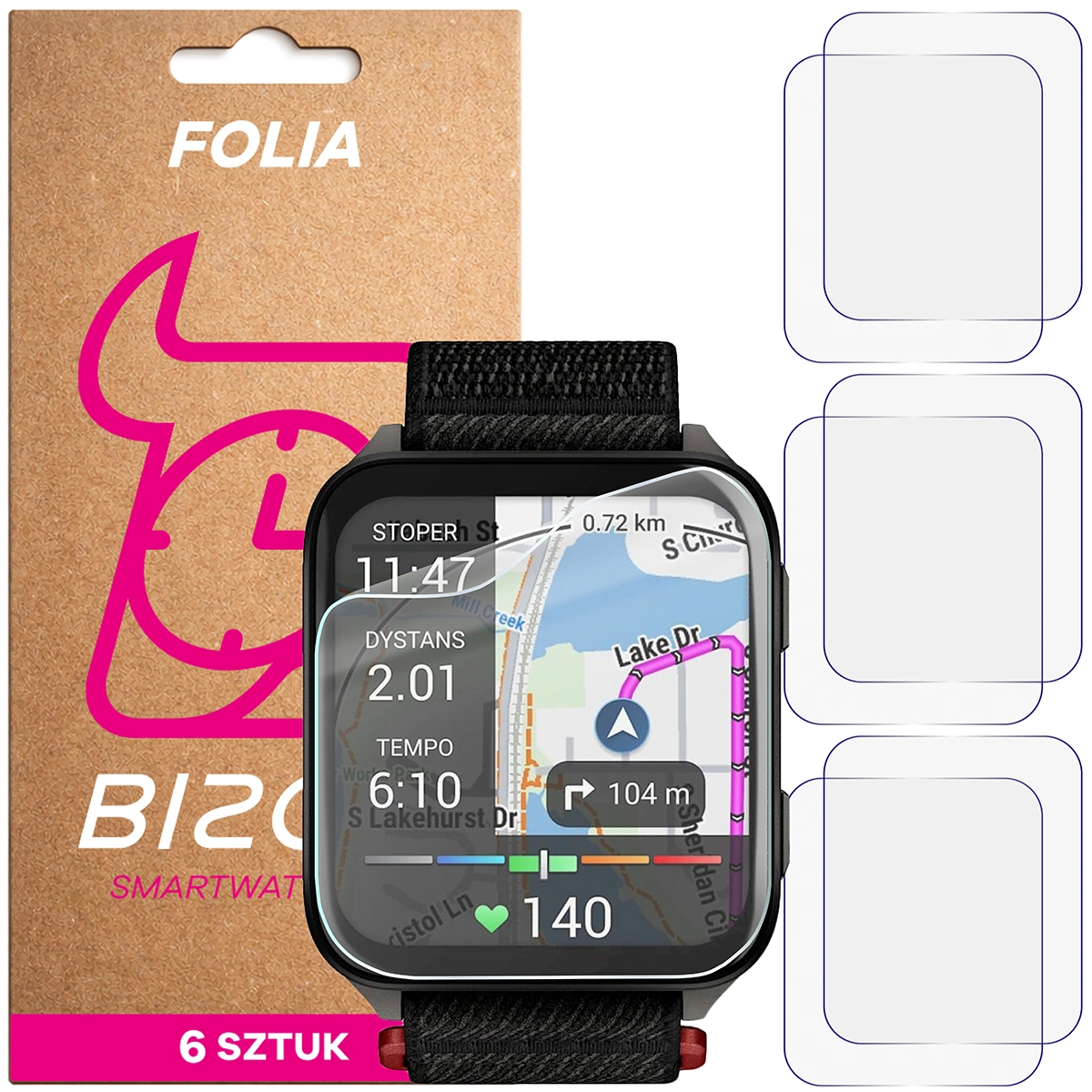 Bizon Watch Film HydroFlex hydrogel film for Garmin Venu X1