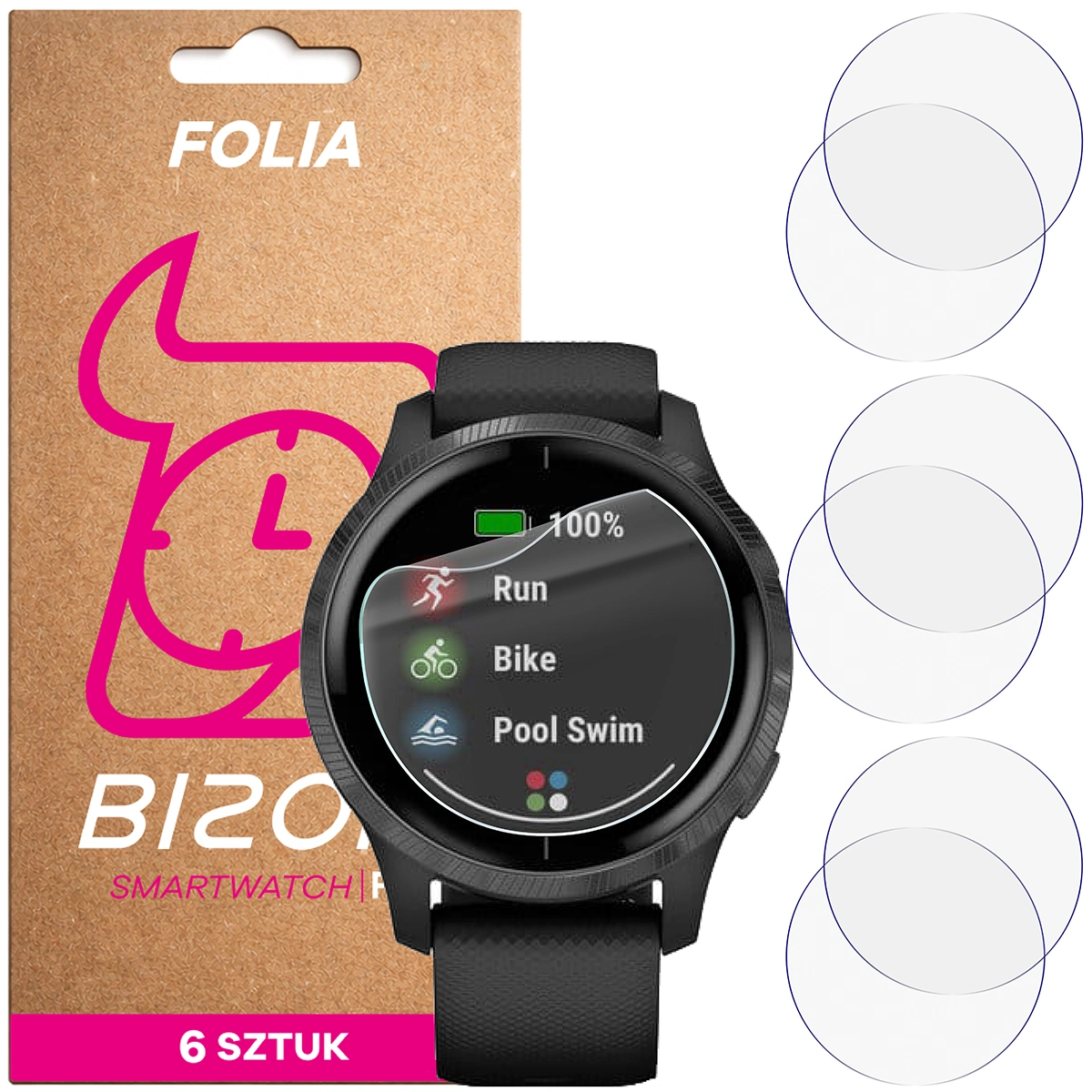 Hydrogelová fólie Bizon Watch Film HydroFlex pro Garmin Venu