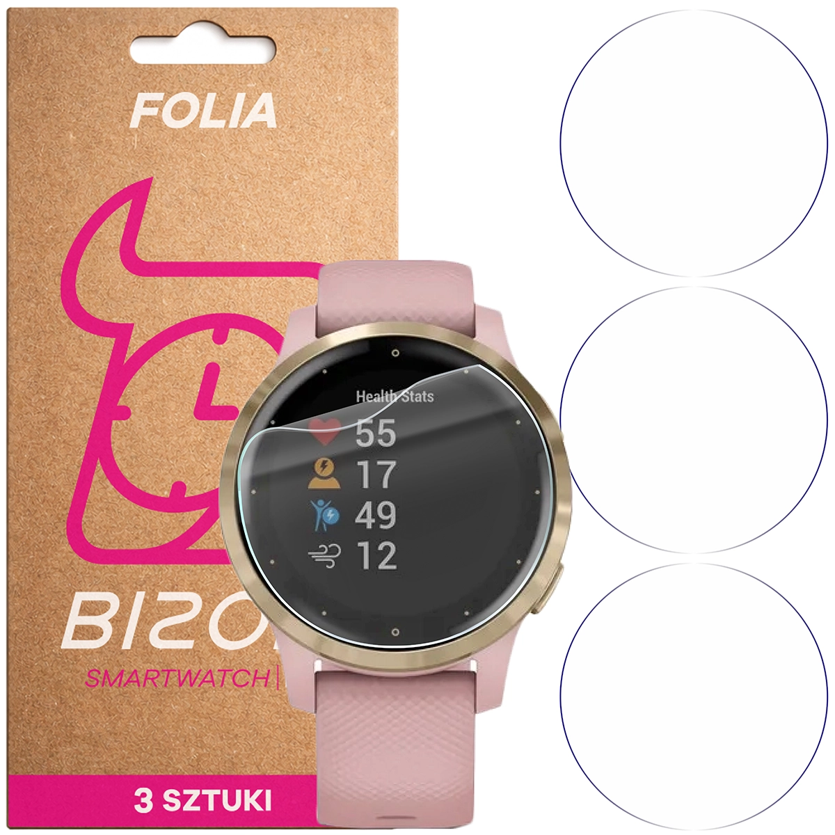 Folia hydrożelowa Bizon Watch Film HydroFlex dla Garmin Vivoactive 4S