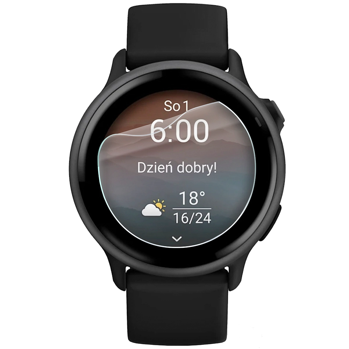 Hydrogelová fólie Bizon Watch Film HydroFlex pro Garmin Vivoactive 6 na hodinkách