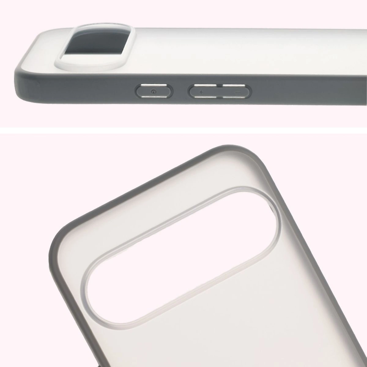 Pełne wycięcie i podwyższone krawędzie aparatu w etui Bizon Case Angelo do Google Pixel 10 Pro XL