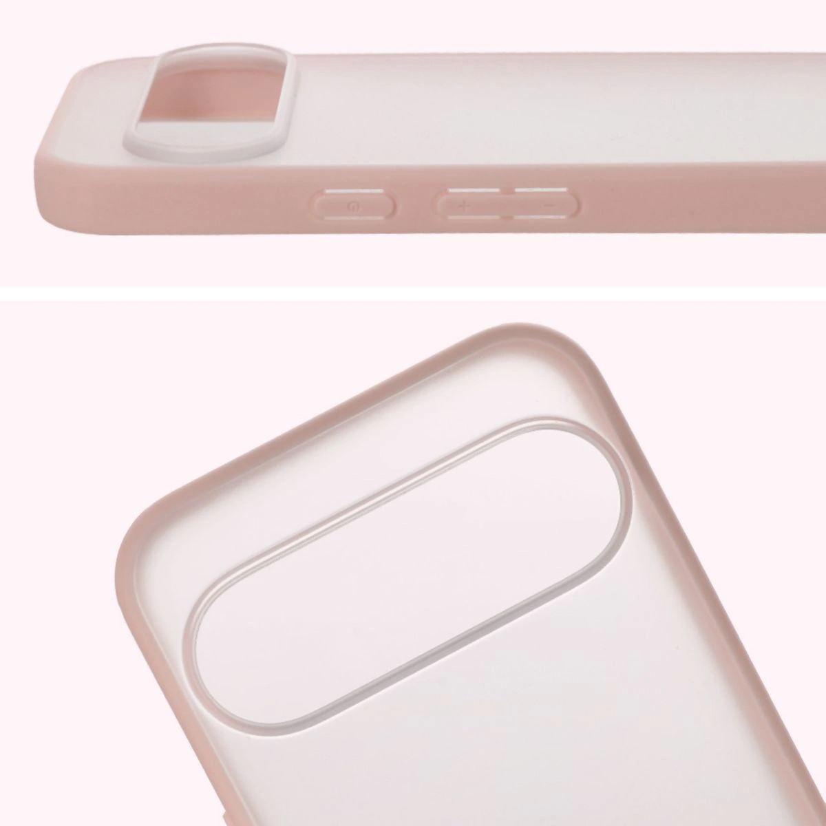 Pełne wycięcie i podwyższone krawędzie aparatu w etui Bizon Case Angelo do Google Pixel 10 Pro XL