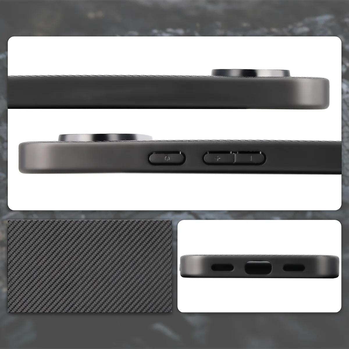 Wycięcia, zintegrowane osłony i struktura etui Bizon Case CarbO do Google Pixel 10 Pro XL