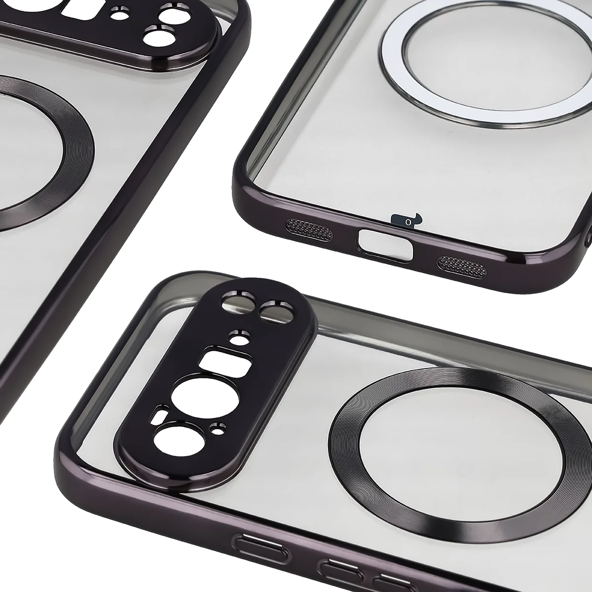 Zbliżenie na wbudowaną ochronę aparatu w Bizon Case EduardO do Google Pixel 10 Pro XL