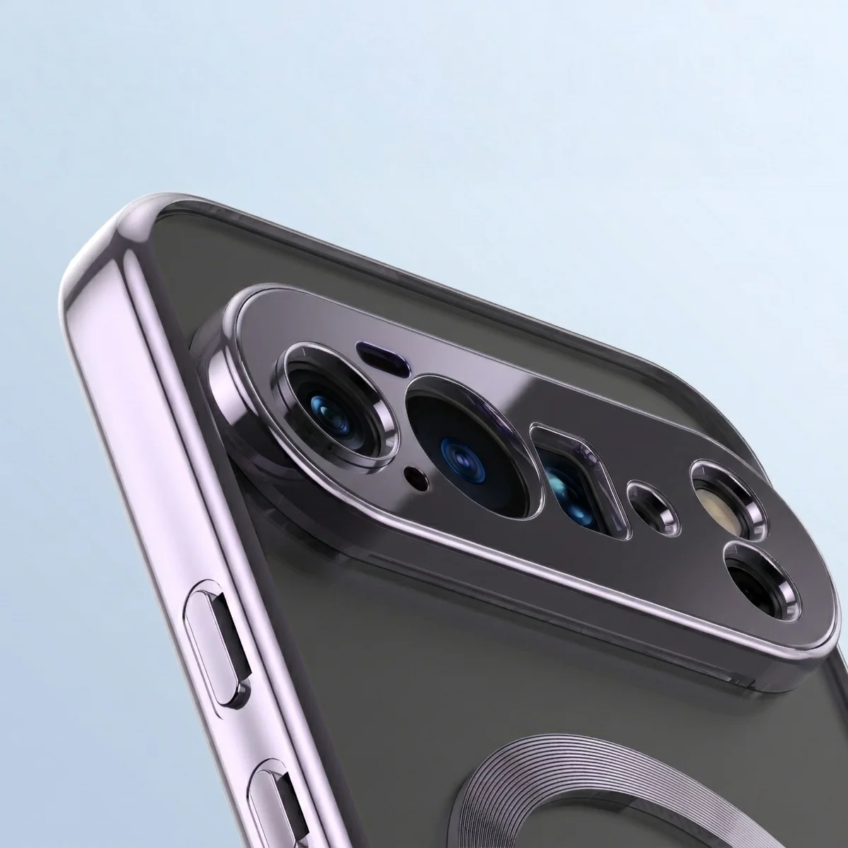 Metaliczna ramka, podniesione krawędzie i zintegrowane osłony w etui Bizon Case EduardO do Google Pixel 10 Pro XL