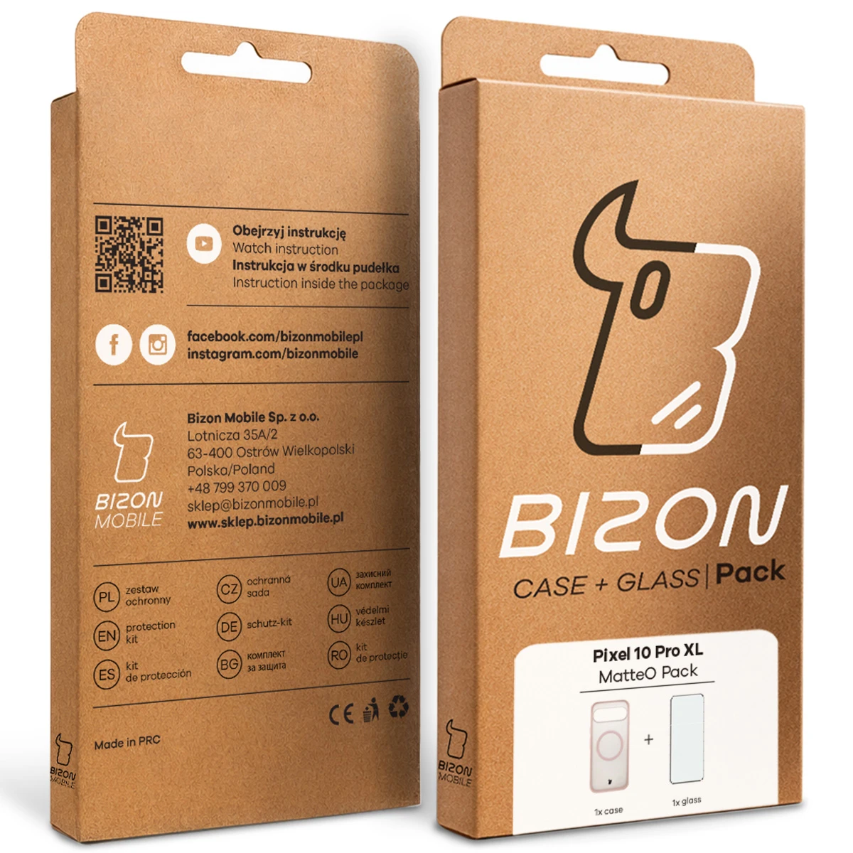Kraftowe pudełko Bizon Case Matteo Pack z dedykowaną etykietą do Google Pixel 10 Pro XL