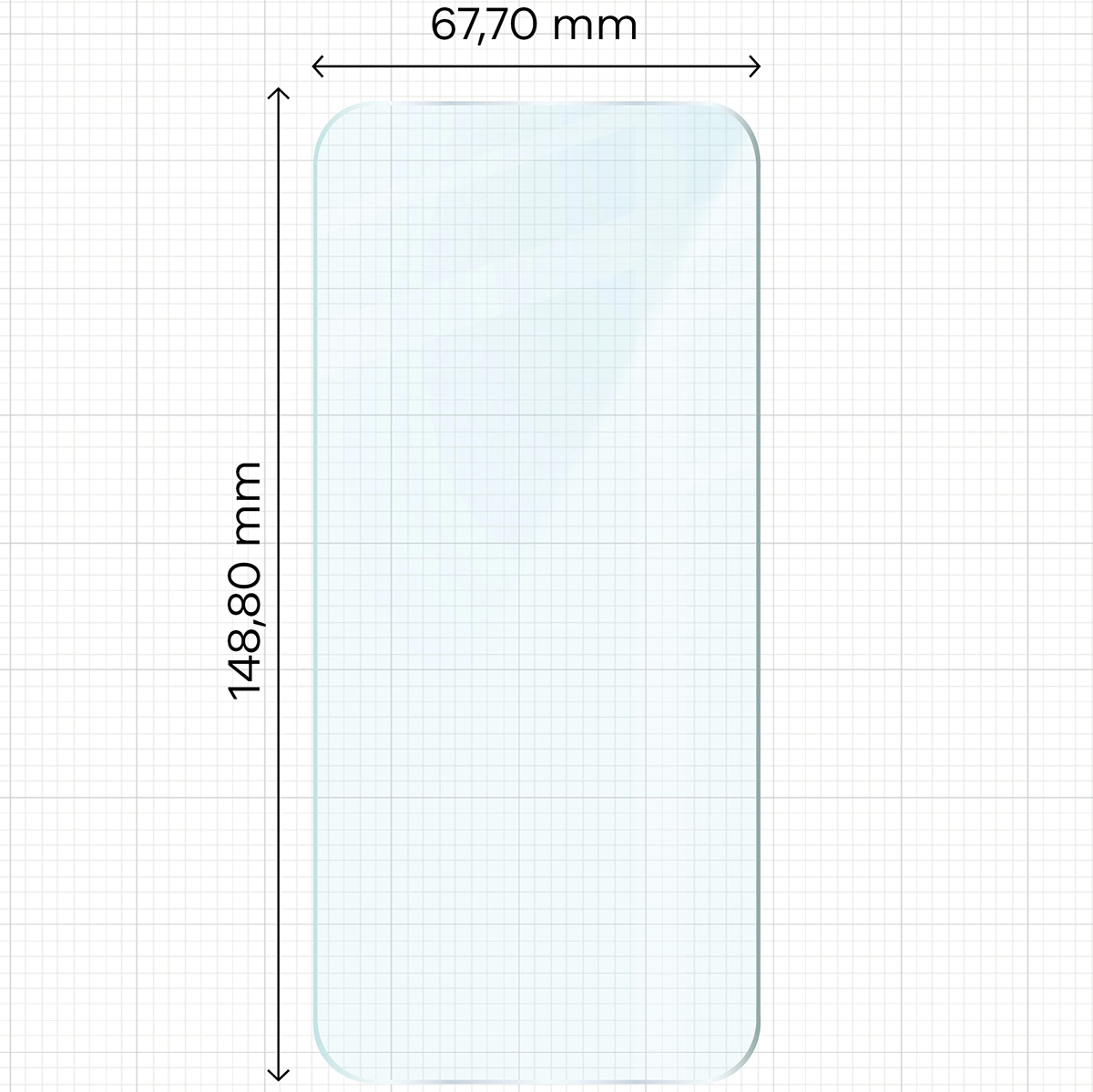 Miarka z wymiarami szkła hartowanego Bizon Glass Clear Duo do Google Pixel 10 / Google Pixel 10 Pro / Google Pixel 9 / Google Pixel 9 Pro