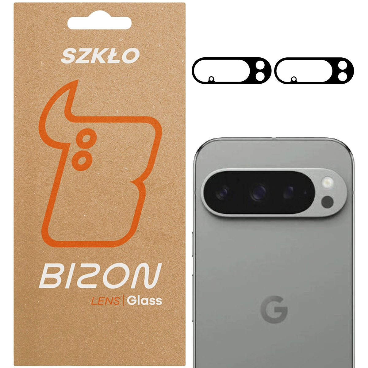 Box and 2 pieces of Bizon Glass Lens for Google Pixel 10 Pro