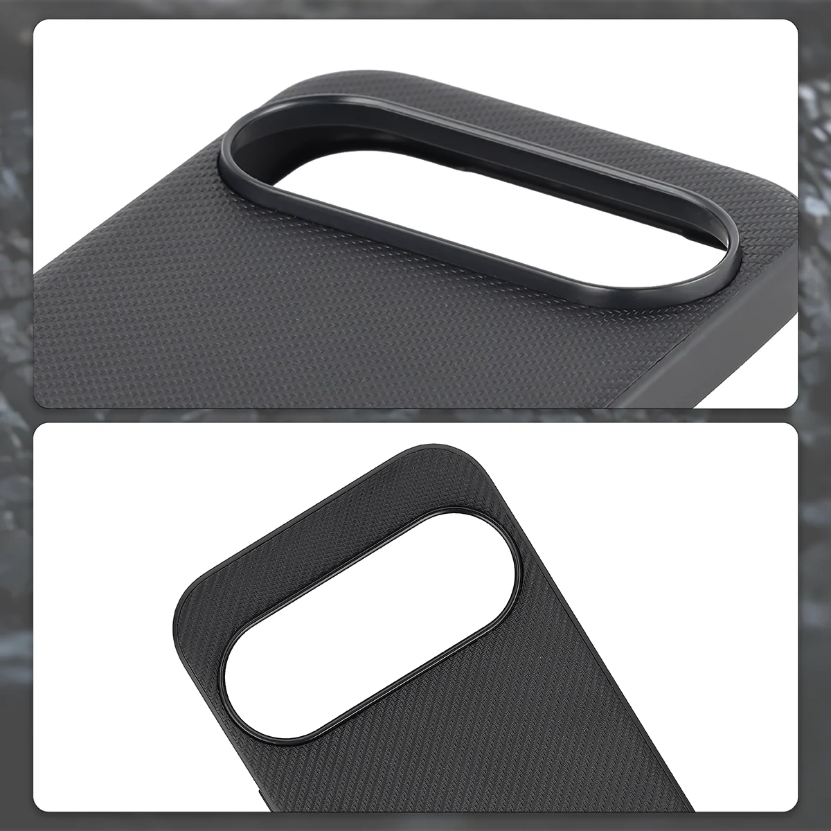 Raised camera edges and cutout for the camera in the Bizon Case CarbO for Google Pixel 10 / Google Pixel 10 Pro