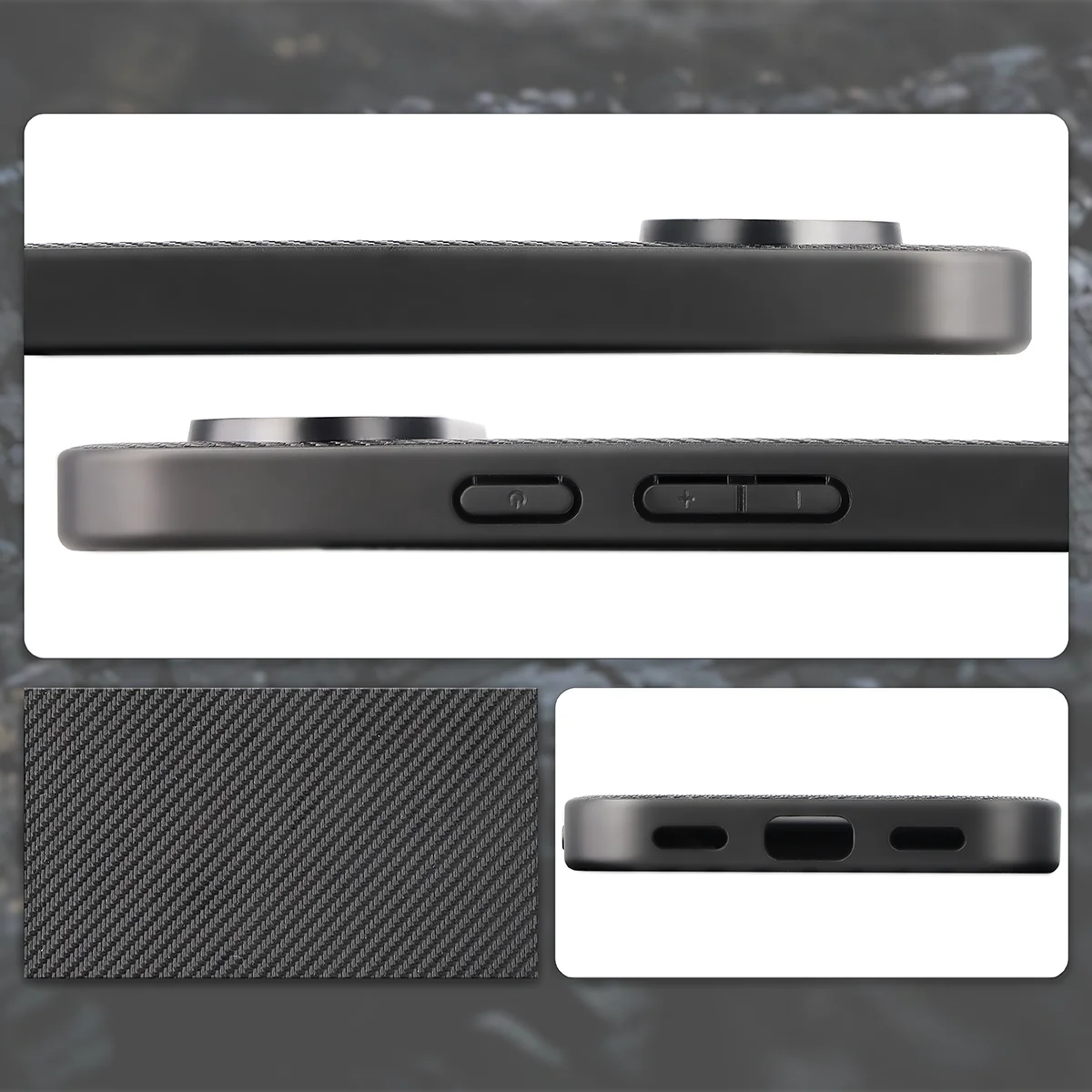 Cutouts, integrated covers, and structure of the Bizon Case CarbO for Google Pixel 10 / Google Pixel 10 Pro
