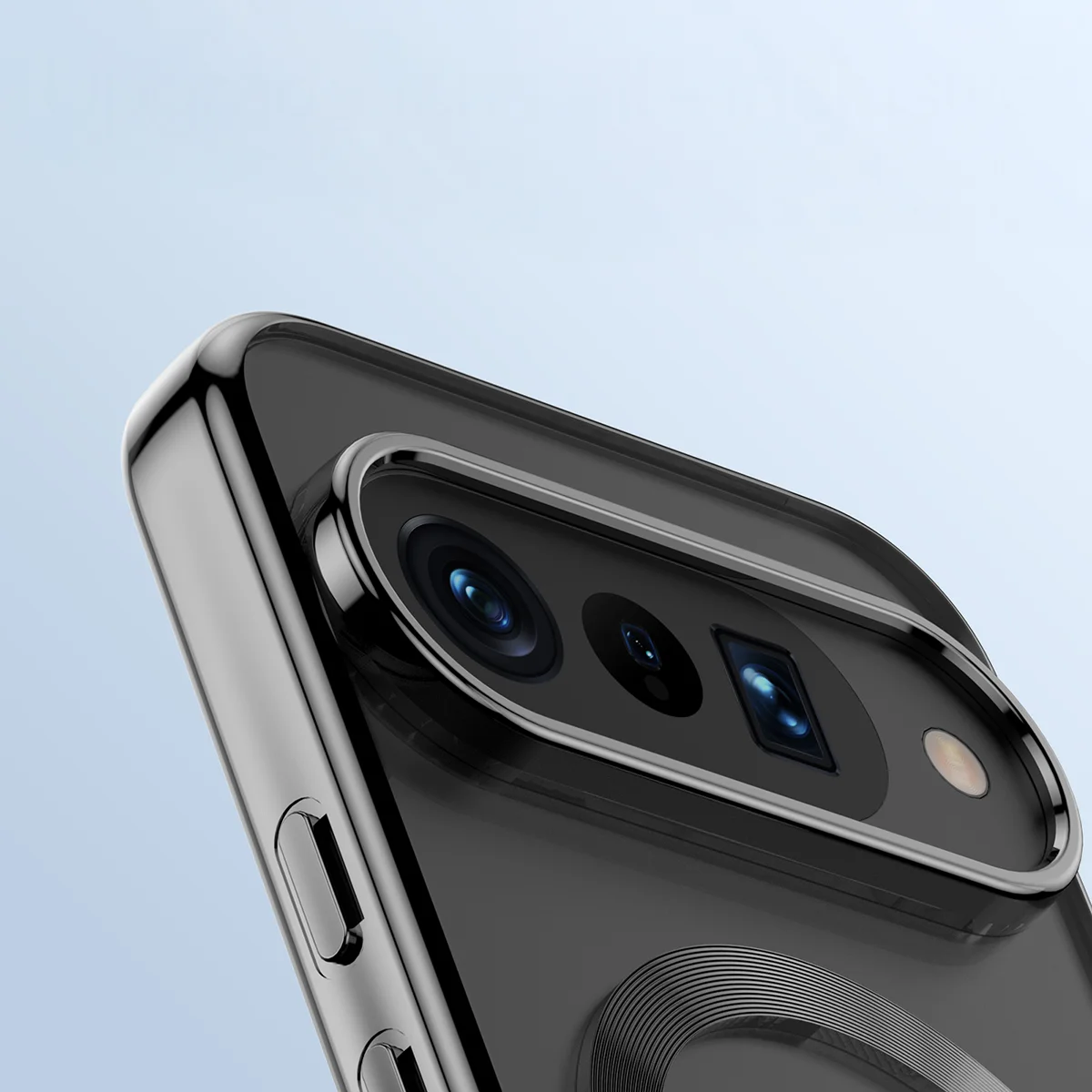 Metaliczna ramka, podniesione krawędzie i zintegrowane osłony w etui Bizon Case EduardO do Google Pixel 10 / Google Pixel 10 Pro