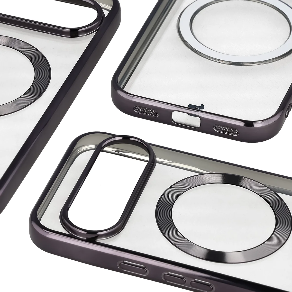 Zbliżenie na wbudowaną ochronę aparatu w Bizon Case EduardO do Google Pixel 10 / Google Pixel 10 Pro