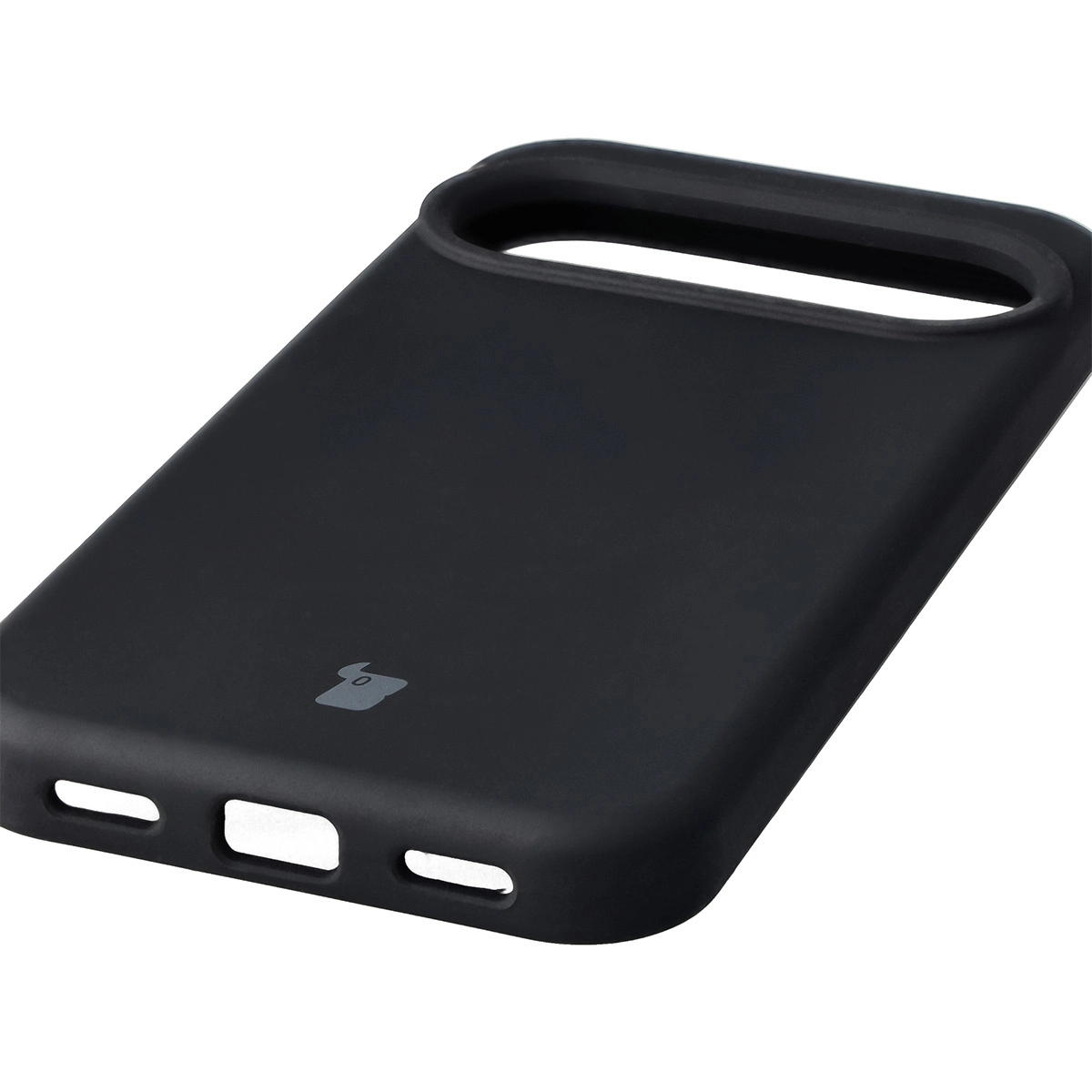 Zbliżenie na precyzyjne wycięcia i możliwość ładowania indukcyjnego w etui Bizon Soft Case do Google Pixel 10 / Google Pixel 10 Pro