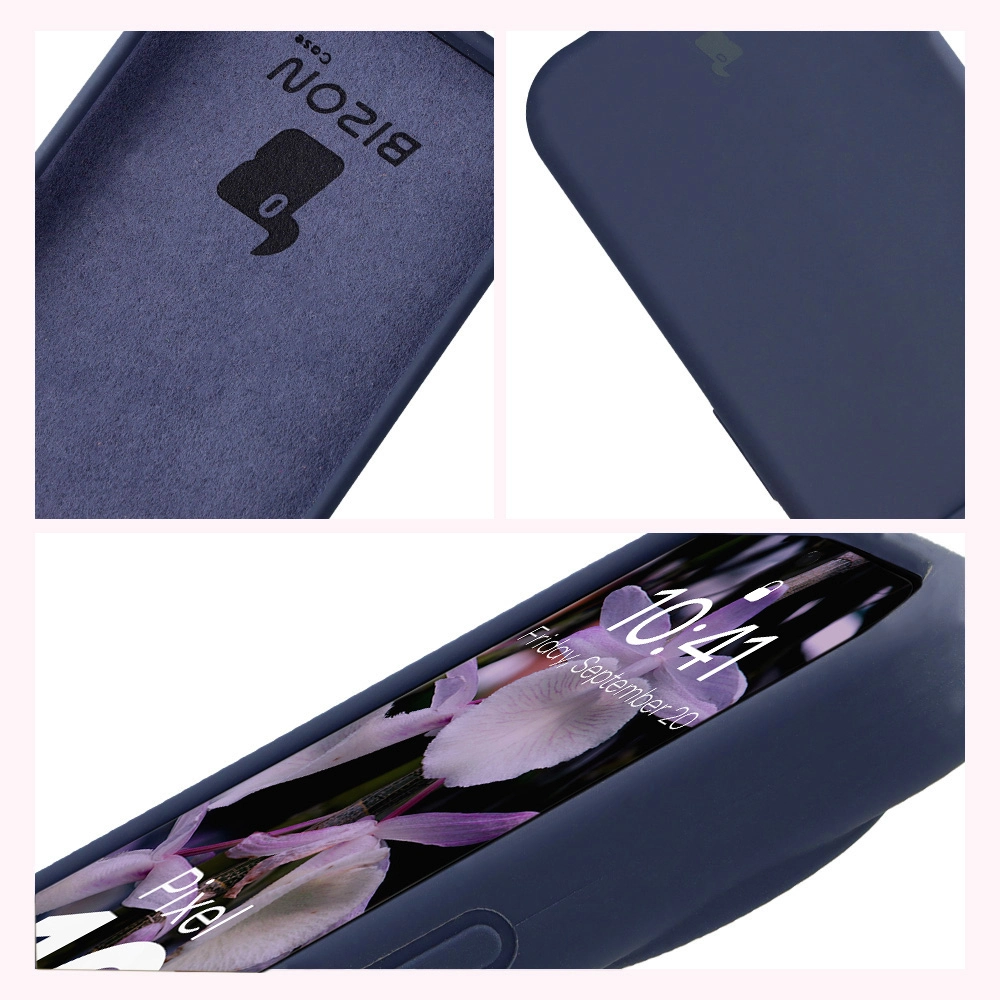Konstrukcja etui Bizon Soft Case: zintegrowane osłony, podwyższone krawędzie i wyściółka z mikrofibry do Google Pixel 10 / Google Pixel 10 Pro