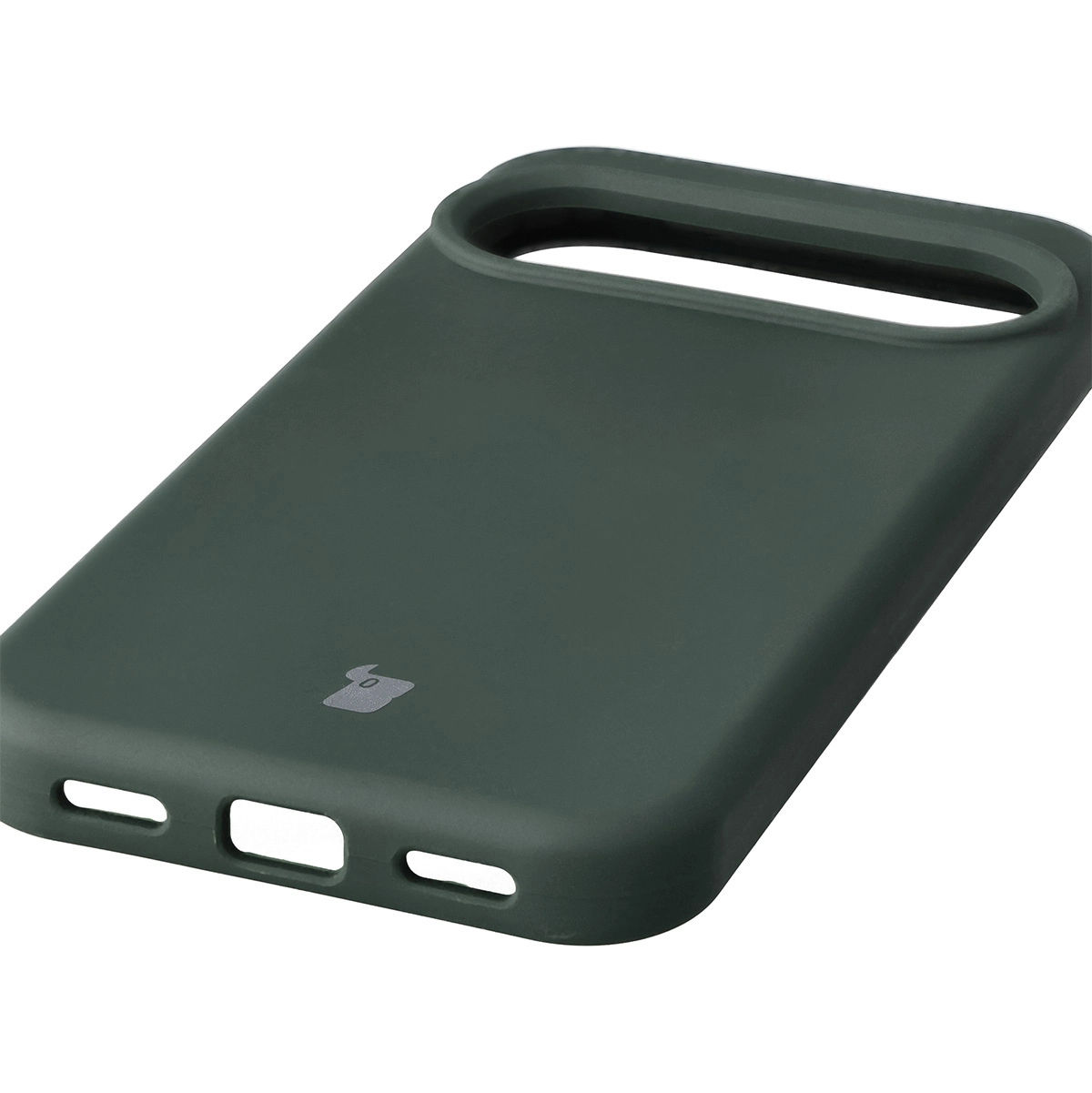 Zbliżenie na precyzyjne wycięcia i możliwość ładowania indukcyjnego w etui Bizon Soft Case do Google Pixel 10 / Google Pixel 10 Pro