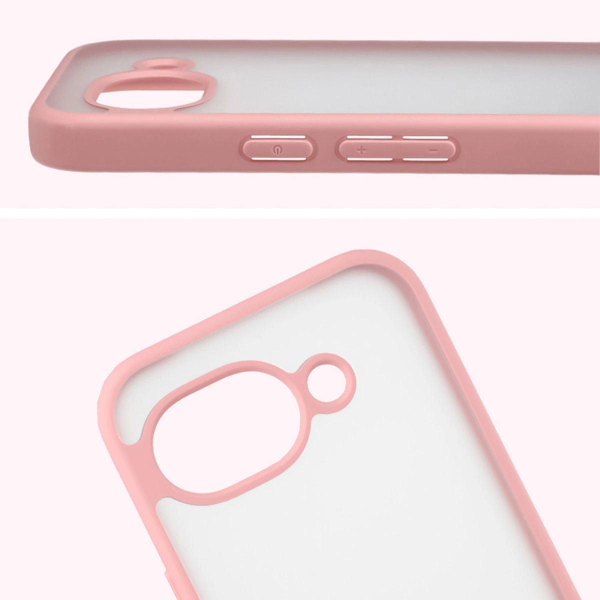 Full cutout and raised edges for the camera in the Bison Case Angelo for Google Pixel 10a