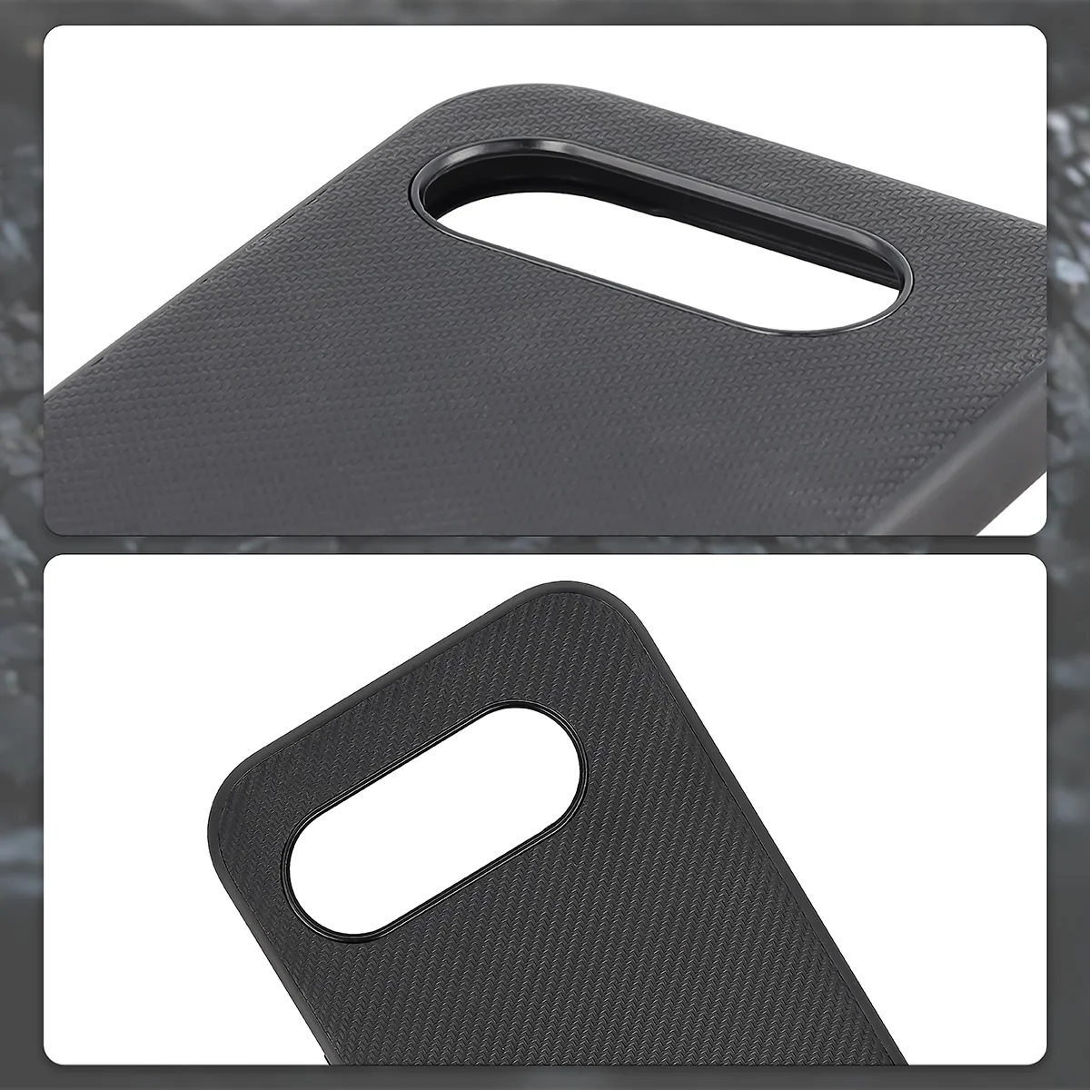 Raised camera edges and cutout for the camera in the Bizon Case CarbO for Google Pixel 10a