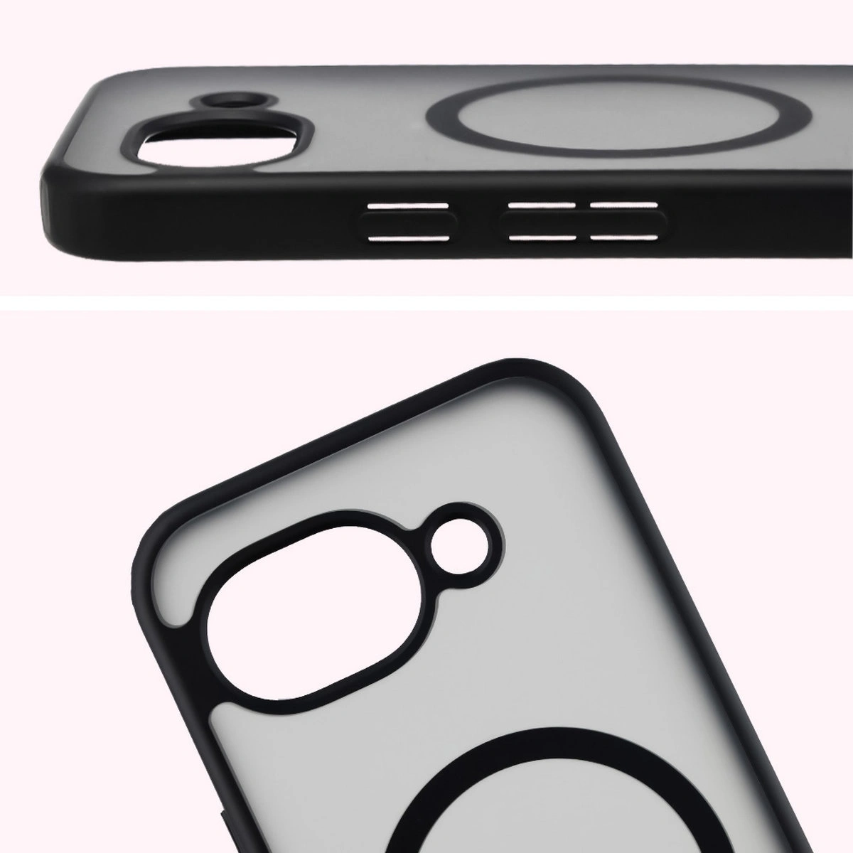 Full cutout and raised edges for the camera in the Bizon Case MatteO for Google Pixel 10a