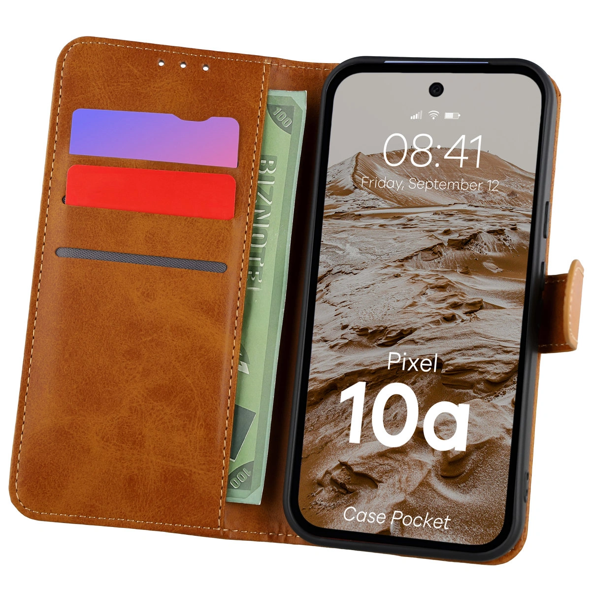 Flap case with card slots Bison Case Pocket for Google Pixel 10a
