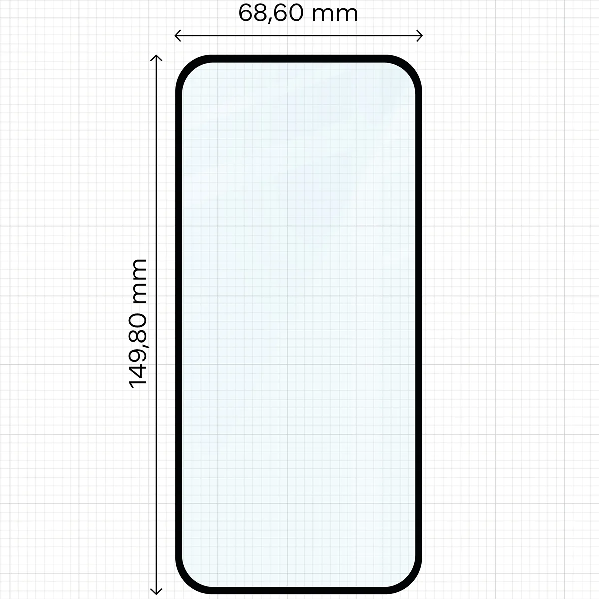 Miarka z wymiarami szkła hartowanego Bizon Glass Edge do Google Pixel 10a