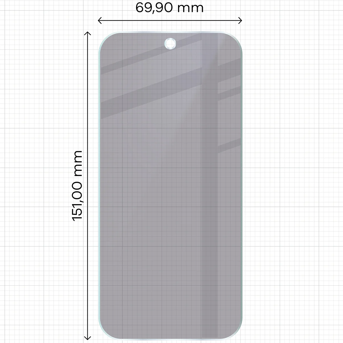 Wymiary szkła Bizon Hybrid Shadow do Google Pixel 10a