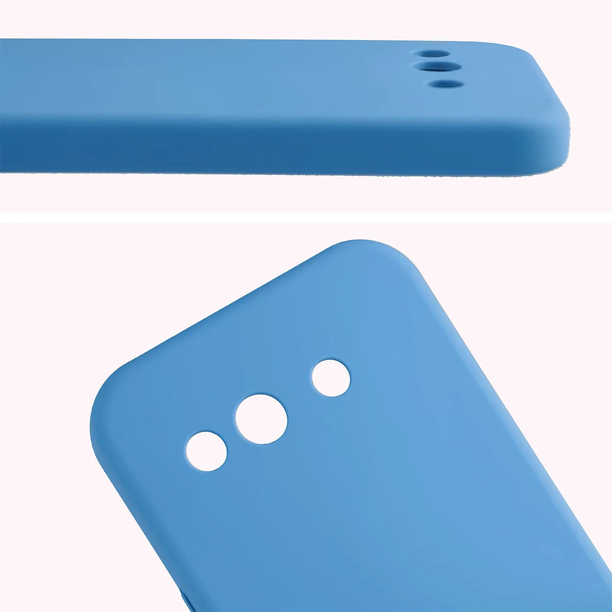 Zbliżenie na wycięcia na obiektywy w etui Bizon Soft Case do Google Pixel 10a