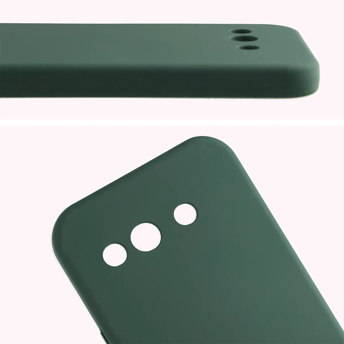 Zbliżenie na wycięcia na obiektywy w etui Bizon Soft Case do Google Pixel 10a