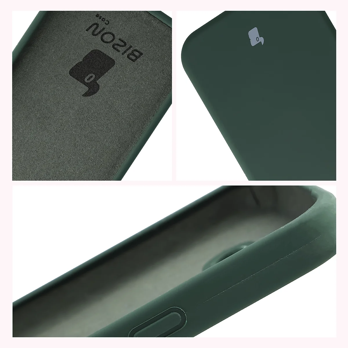 Konstrukcja etui Bizon Soft Case: zintegrowane osłony, podwyższone krawędzie i wyściółka z mikrofibry do Google Pixel 10a