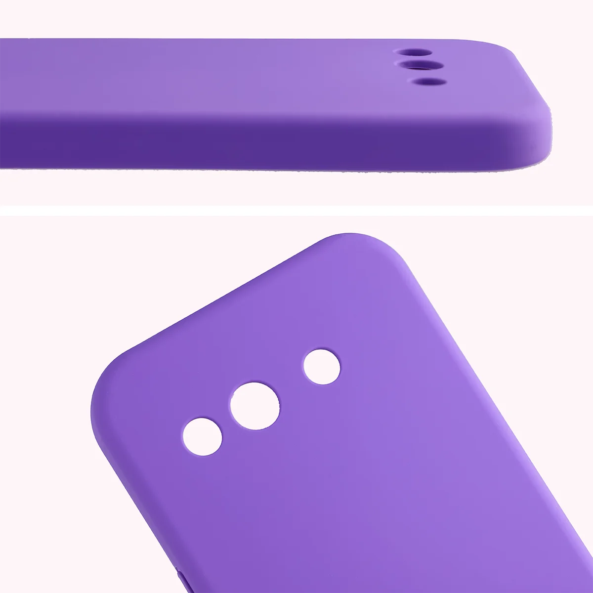 Zbliżenie na wycięcia na obiektywy w etui Bizon Soft Case do Google Pixel 10a