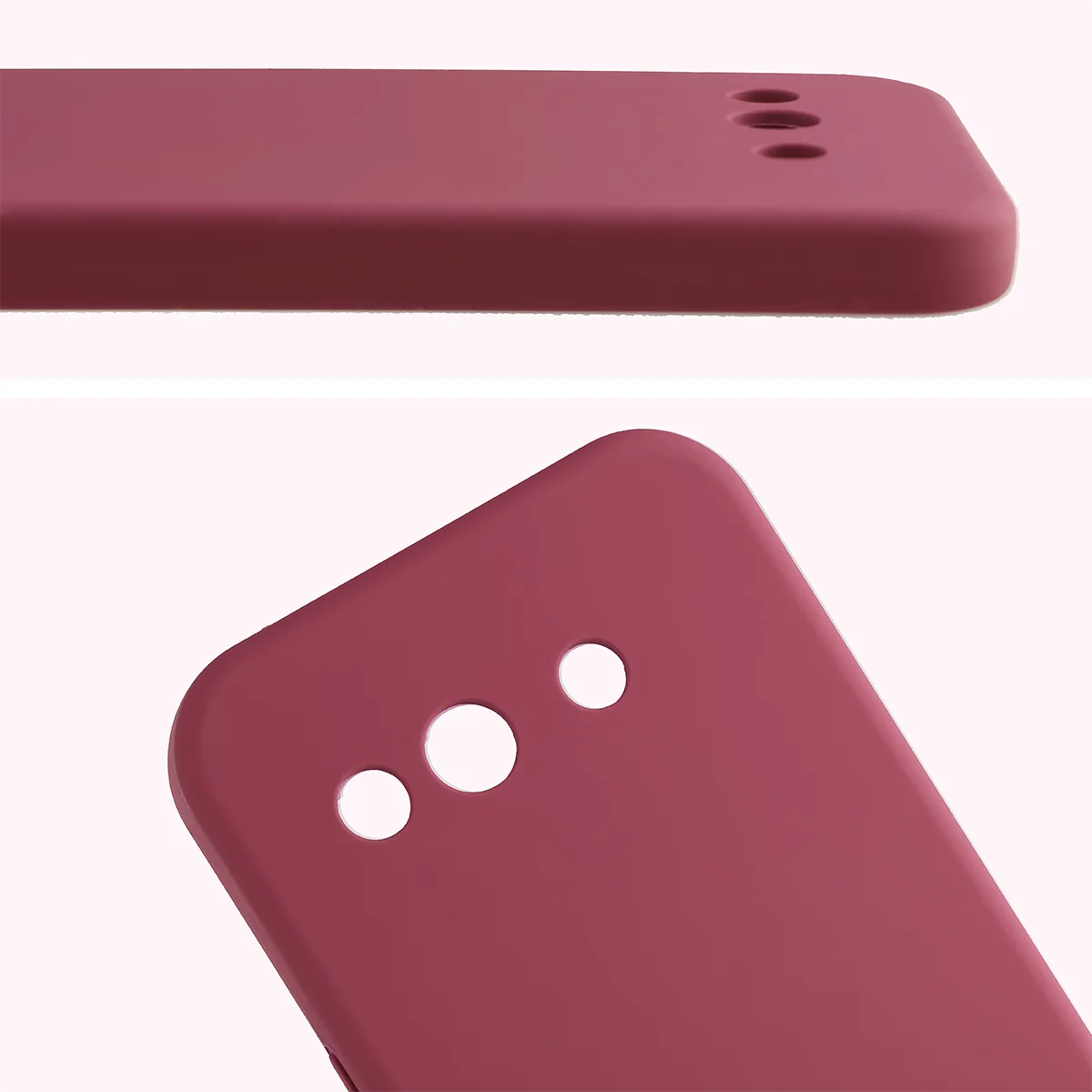 Zbliżenie na wycięcia na obiektywy w etui Bizon Soft Case do Google Pixel 10a