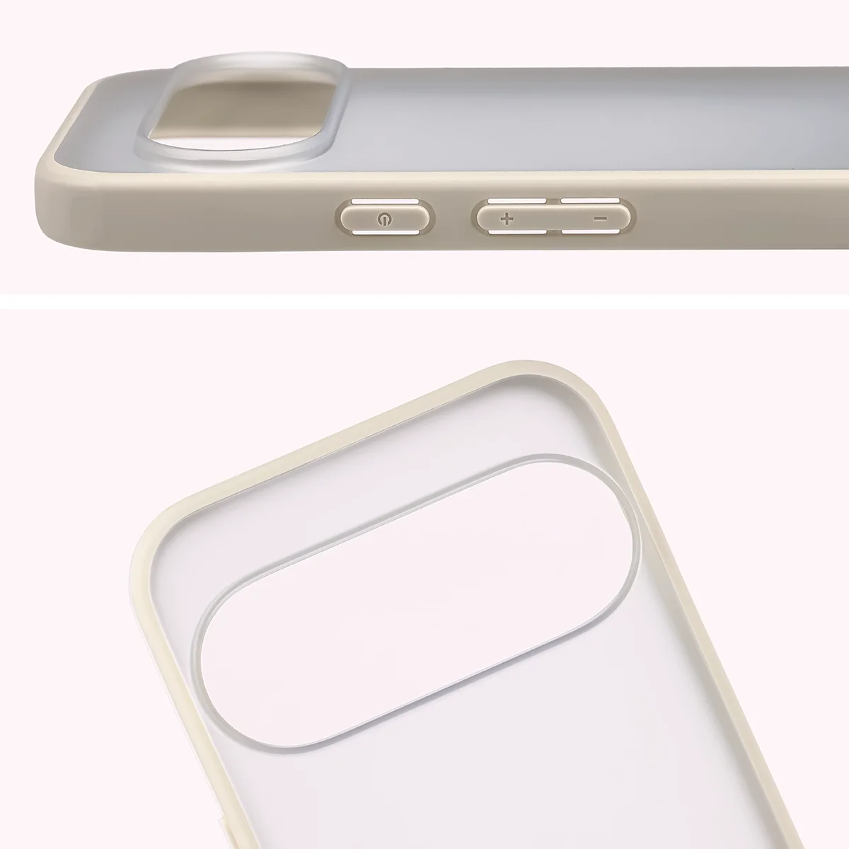 Úplný výřez a vyvýšené okraje fotoaparátu v etui Bizon Case Angelo pro Google Pixel 11 Pro XL / 10 Pro XL