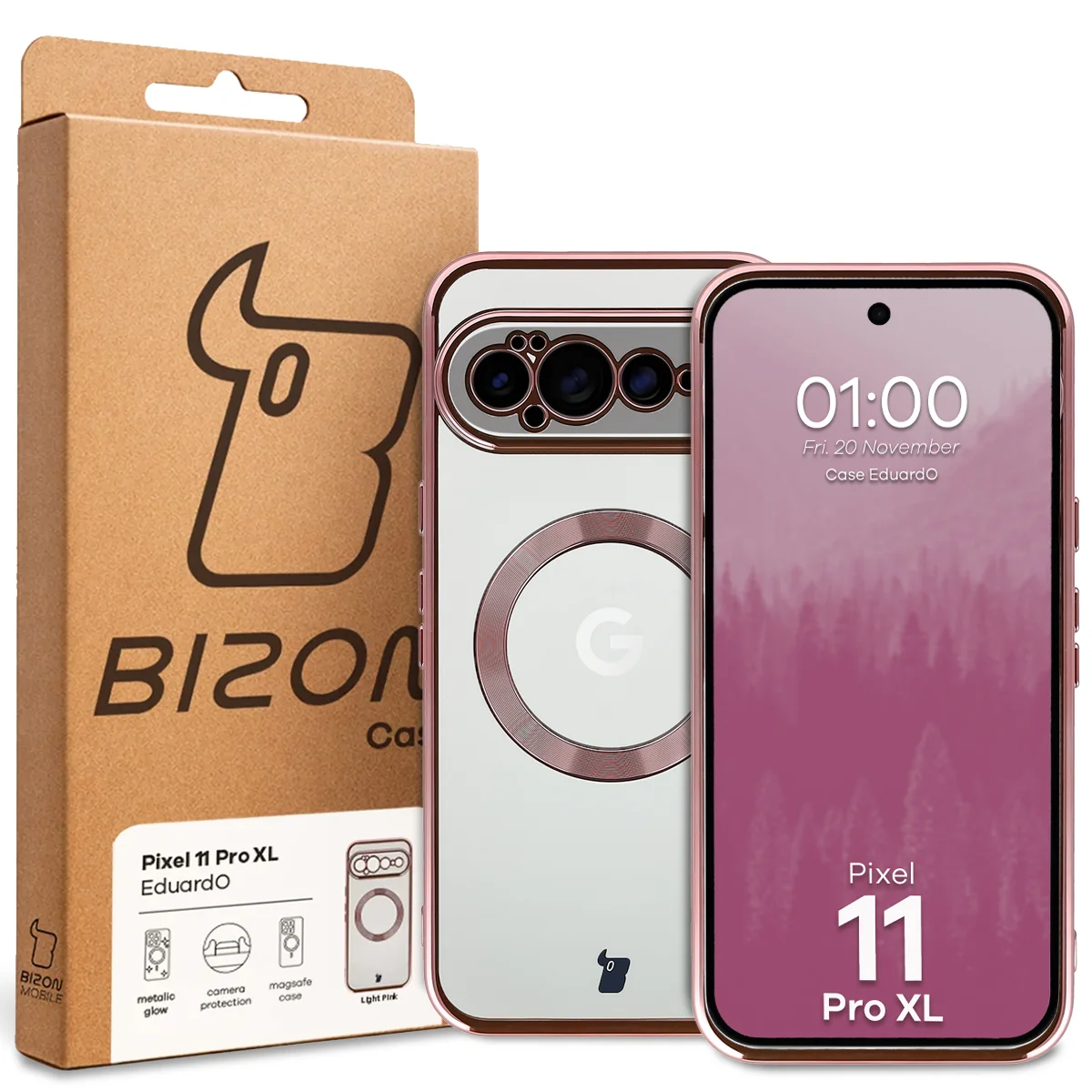 Front of the Bizon Case box with a dedicated label for Google Pixel 11 Pro XL