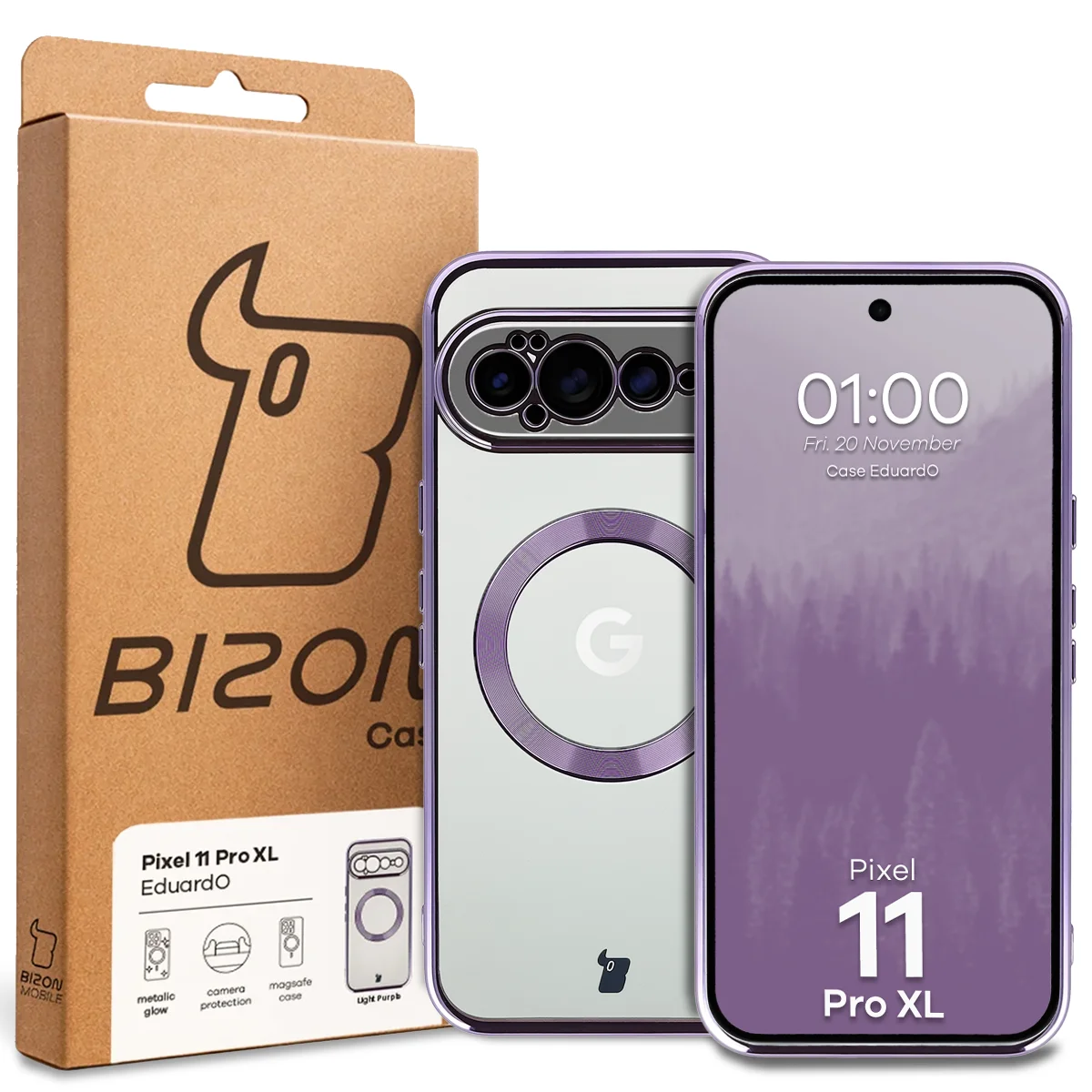 Front of the Bizon Case box with a dedicated label for Google Pixel 11 Pro XL