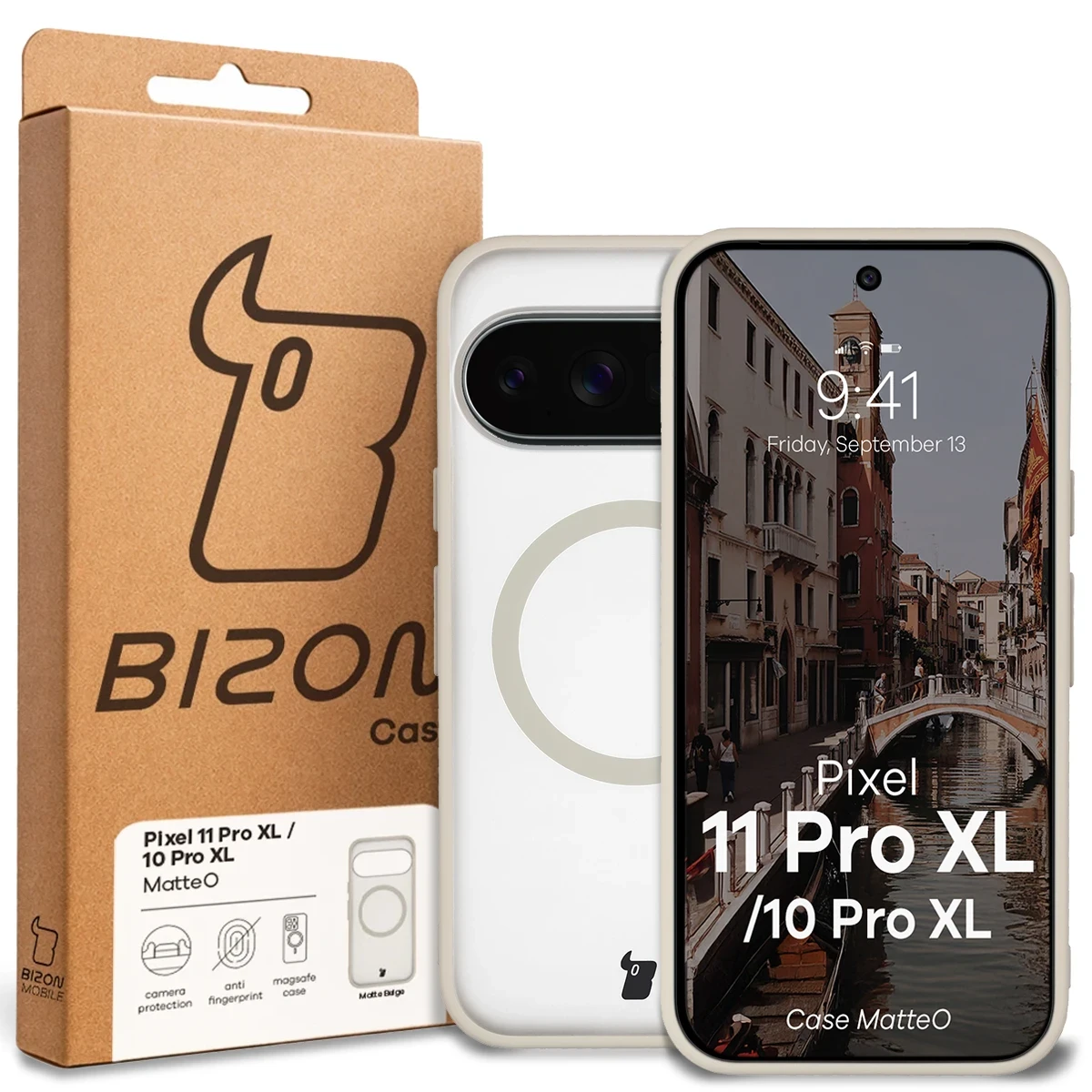 Front of the Bizon Case box with a dedicated label for Google Pixel 11 Pro XL / 10 Pro XL