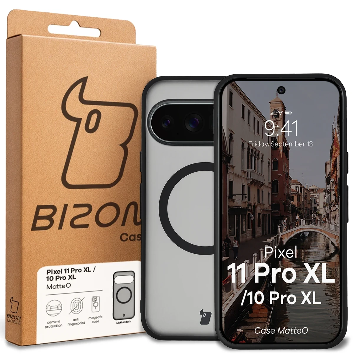 Front of the Bizon Case box with a dedicated label for Google Pixel 11 Pro XL / 10 Pro XL
