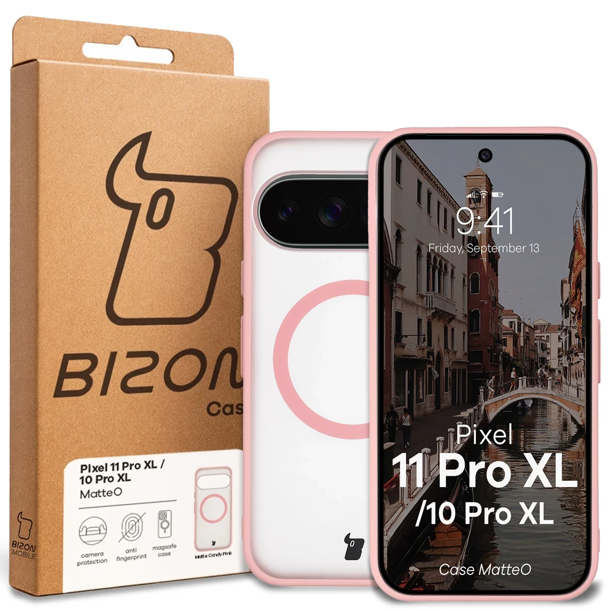 Front of the Bizon Case box with a dedicated label for Google Pixel 11 Pro XL / 10 Pro XL